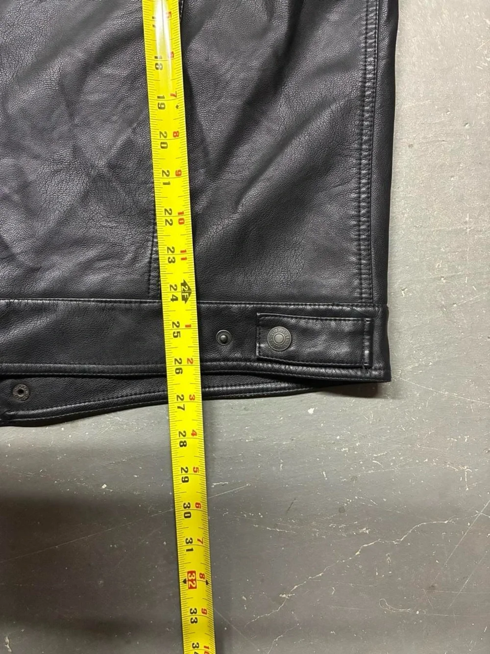 Levi's Black Faux Leather Trucker Bomber Jacket Men’s Large Biker